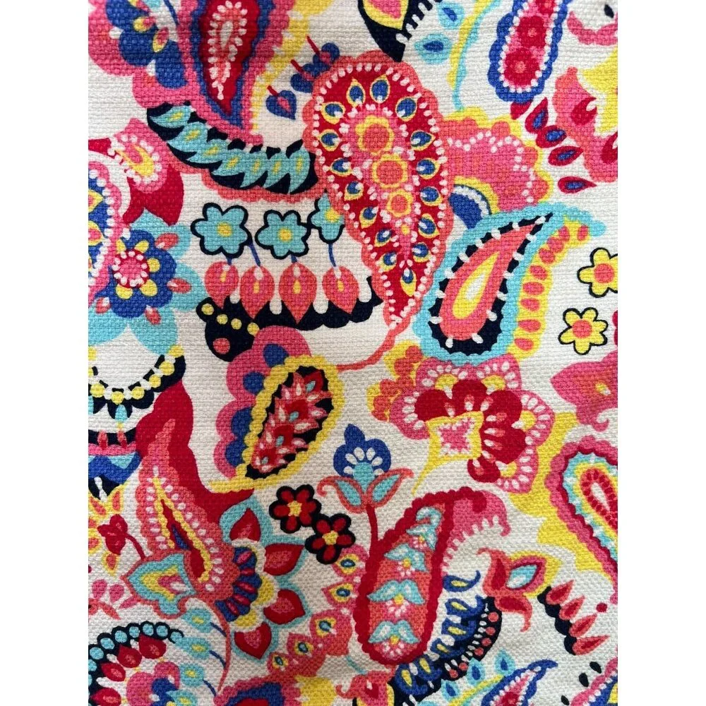 Talbots Women's Cotton Pencil Skirt Flat Front Sz 8p Multicolor Paisley Back Zip - Picture 7 of 11